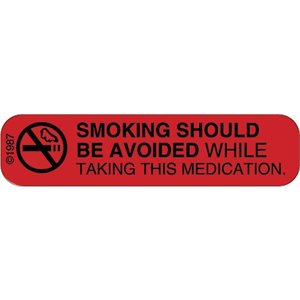 Label "Smoking should be Avoided while taking…"