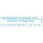 Label "Refrigerate-Shake Well. Good for 14 days only"