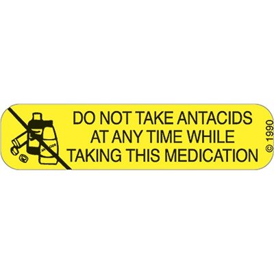 Label "Do Not Take Antacids At Any Time while,…"