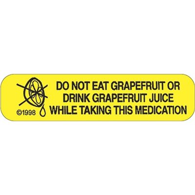 Label "Do NOT eat grapefruit or drink grapefruit juice…"