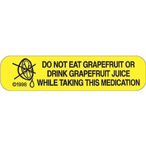 Label "Do NOT eat grapefruit or drink grapefruit juice…"