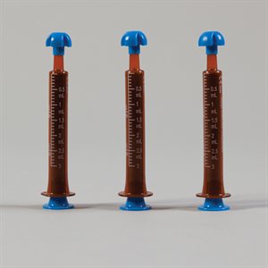 Oral Dispensers with Tip Caps, 3mL - Amber