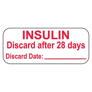  Insulin Discard After 28 Days Labels