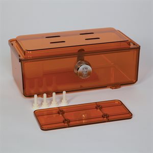Rugged Refrigerator Box, Dial Combination Lock, Amber