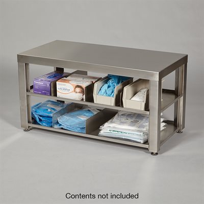 Stainless Steel Bench with Storage, 36 x 18