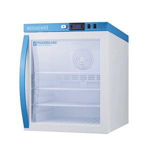 Accucold™ Pharma-Vac Freestanding Glass Door Refrigerator, 1 cu. ft.