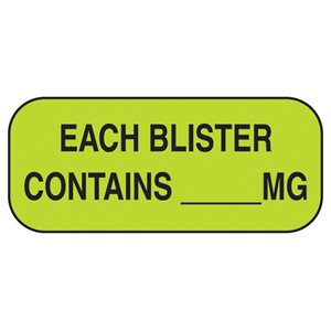 Each Blister Contains MG Labels