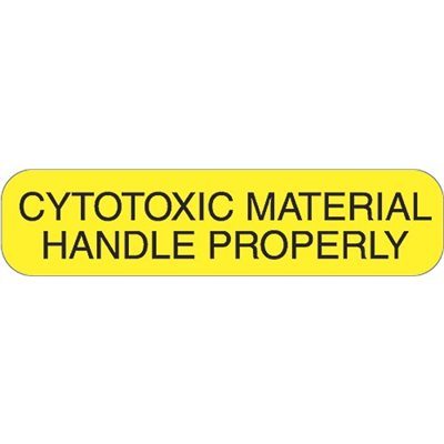 Label "Cytotoxic Material Handle Properly"