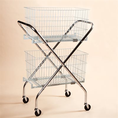 Folding Cart with 12" Wire Baskets