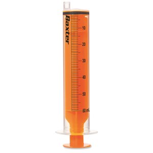 Enteral Syringe with ENFit Connector 60 mL, Clear with Orange Plunger