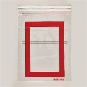  Security Bags w / Red Border for Full-Size Crash Cart Boxes, 29 x 20