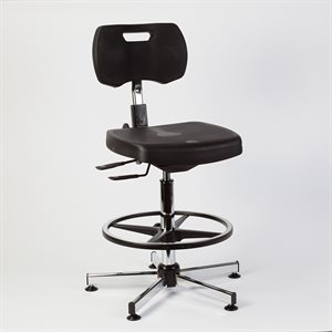  Kango® High Polyurethane Seat Chair w / Tilt and Footrest, Black