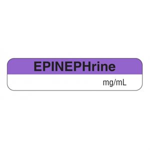 Label "Epinephrine mg / mL"