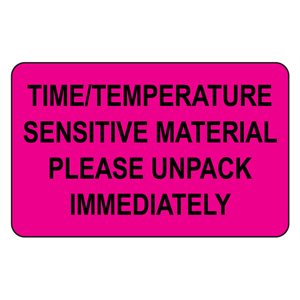 Label: TIME / TEMPERATURE SENSITIVE...