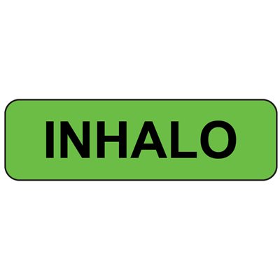 Label "INHALO" Black Ink / Fl. Green