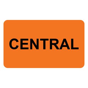 Label "CENTRAL" Black Ink / Fl.Orange