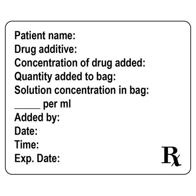 Label: Patient Name: Drug additive:...