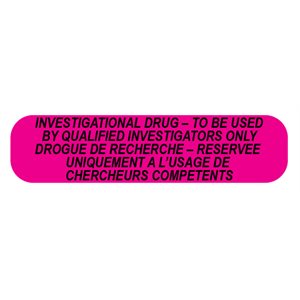 Label: Investigational drug - to be used...