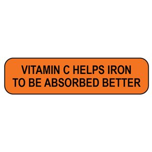 Label: Vitamin C Helps Iron...