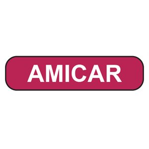 Label "AMICAR" White Ink / Fuchsia