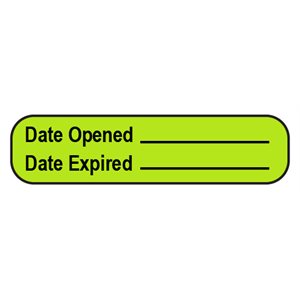 Label: Date Opened ___ Date Expired ___