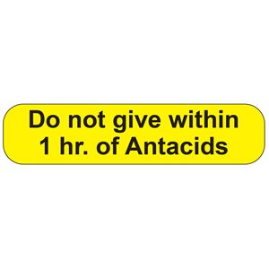 Label: Do Not Give Within 1 Hour of Antacids