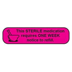 Label: This Sterile Medication Requires...