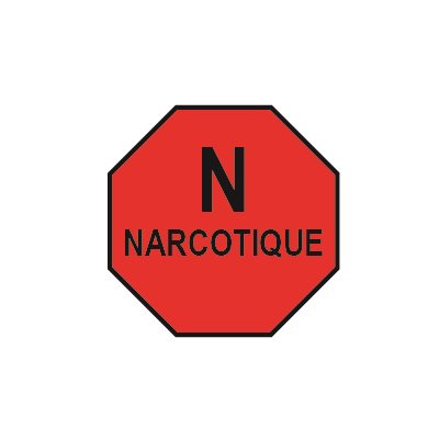 LABEL: "N NARCOTIQUE" BLK / RED