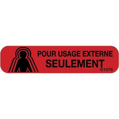 French Label: "For External Use Only"