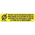 French Label: "Avoid sun exposure"