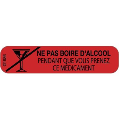 French Label: "Do not drink alcohol.."