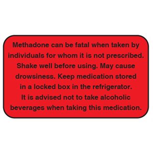 Label: "Methadone can be fatal..."