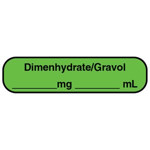 Label: "Dimenhydrate / Gravol __mg __ml"