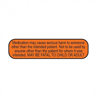 Label "Medication may cause serious harm…"