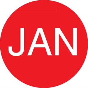 Monthly Label "January", Circle, 108 / Sheet