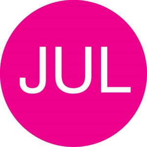 Monthly Label "July", Circle, 108 / Sheet