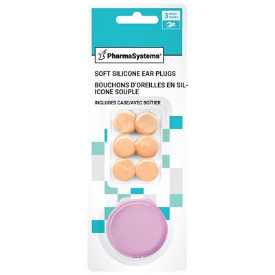 Soft Silicone Ear Plugs, 3 Pairs