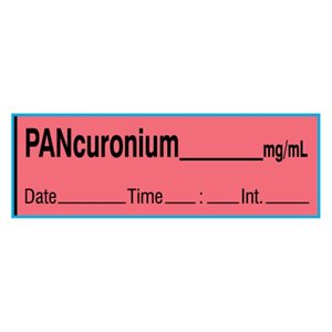 Labeling Tape: Pancuronium