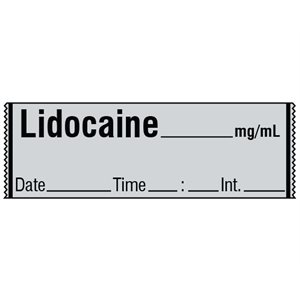Labeling Tape: Lidocaine